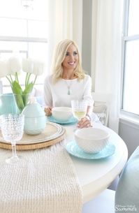 Spring Table Setting in Style - Loveliest Looks of Spring Blog Hop | House Full of Summer, spring tablescape, Easter table setting ideas, Easter outfit, Spring outfit, breakfast nook, jewelry, accessories, coastal interior,  coastal Spring decor and table styling