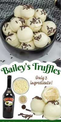 Bailey's Irish Cream Truffles Recipe- st patricks day alcoholic dessert idea. Baileys truffle recipe ingredients time temp. Christmas bailey truffles. Christmas dessert idea using alcohol. Adult dessert truffles. Recipe