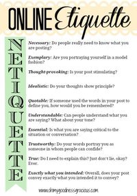 Una sola parola per ricordare i principi fondamentali della #netiquette. #galateo #etiquette