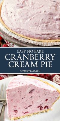 This No-Bake Cranberry Cream Pie couldn’t be any easier to make!