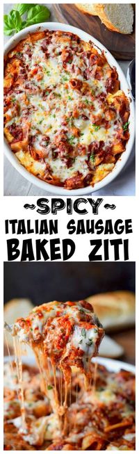 Spicy Italian Sausage Baked Ziti