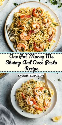 Want to impress your loved ones with a delectable seafood dish? This One Pot Marry Me Shrimp and Orzo Pasta recipe is not only simple but also packed with flavor that will have everyone asking for seconds. Pin it now so you can whip it up any time!