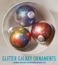 Glitter galaxy ornament DIY from the Swell Life