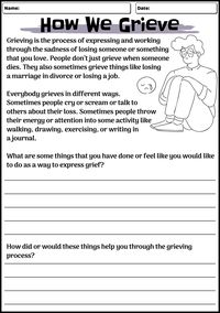 Grief and Loss Worksheets for Adults