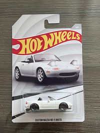 Hot wheels mazda Miata 1/64 custom Stripped down and painted in your choice of color. Custom card with blister resealed and choose your set of wheels last photo and mention in order message