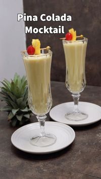 This pina colada mocktail will transport you to a tropical paradise.