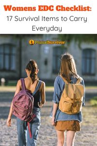 Here are survival items all women should carry with them in their purse EDC, plus tips on building a women's everyday carry kit. #everydaycarry #survivalgear #forwomen #primalsurvivor 