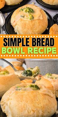 Learn How to Make this Bread Bowl Recipe to use for soups, dips, and more. The crispy texture and soft center makes this homemade bread bowl recipe so delicious with simple ingredients. The way the creamy soups melts into the bread makes it the ultimate comfort food. #eatingonadime #breadbowlrecipe #homemadebreadbowl