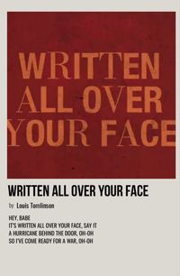 minimal polaroid song poster for written all over your face by louis tomlinson