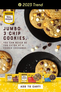 Be iconic at your holiday cookie exchange with these Jumbo 3 chip Cookies. Stay extra you know that bigger is always better! The combination of Nestlé Toll House Milk Chocolate, Semi-Sweet Chocolate, and Premier White Morsels, brings more than just a little extra to the table. Add these irresistible ingredients to your cart and make your cookie exchange extra!