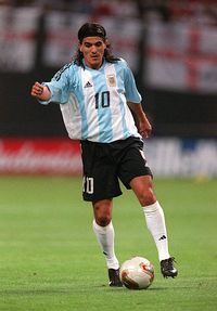 Football 2002 FIFA World Cup Finals Group F Sapporo Japan 7th June 2002 Argentina 0 v England 1 Argentina's Ariel OrtegaCredit POPPERFOTO/JOHN...