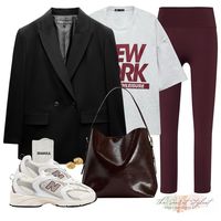 Burgundy - you can add it into your outfits on a budget, by styling it with some items you probably already own like a black/grey blazer, athleisure @adanola leggings or flared leggings. It’s the colour of the season for Autumn 2024, but you can add it to your wardrobe in an affordable way with pieces like this £17.99 t-shirt 🍇 Comment LINKS to receive the outfit links directly 🙌🏼 Or SHOP the outfit in the October highlight or via my LTK SHOP - The Secret Stylist #zarajacket #zaraoutfit #b...