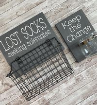 Laundry Room Sign Combo Keep the Change Jar AND Lost Socks | Etsy