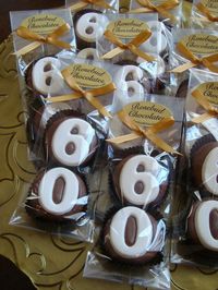 8 Milk Chocolate 60th Oreo Cookie Favors Number Sixty Birthday Party Favors Celebration Anniversary