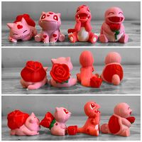 "Bulbasaurs are back in stock! 3D Printed Valentine's Day Rose and Heart Bulbasaur, Charmander buddy. Adorable Bulbasaur with Rose on back. Cute Charmander with Rose as flames on tail. 3D Printed with multi color printer. Perfect for Valentine's day or mother's day or just to express love to one an other. Rose Bulbasaur Size: 2.38\"L x 2.13\" W x 2.13\" H Weight: 0.9oz Sleeping Rose Bulbasaur Size: 2.41\" L x 1.64\" W 2.02\"H Weight Weight 1oz Rose Charmander Size: 2.81\"L x 2.01\"W x 2.73\"H We