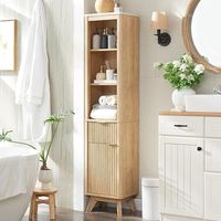 68" Tall Bathroom Narrow Storage Cabinet with Faux Marble Top - On Sale - Bed Bath & Beyond - 40888807