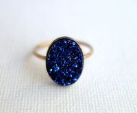 Midnight Blue Drusy Ring on 14k GoldFill by RachelPfefferDesigns, $108.00