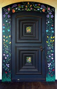 Door with Polish Folk Decoration by Elizabeth Fazel