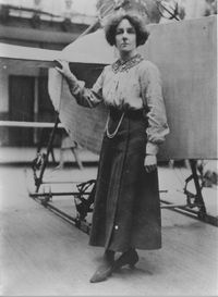 Hilda Hewlitt, 1st British woman to earn a pilot's licence & co-creator of 1st flying school in the UK