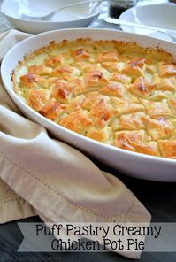 Joyously Domestic: Puff Pastry Creamy Chicken Pot Pie