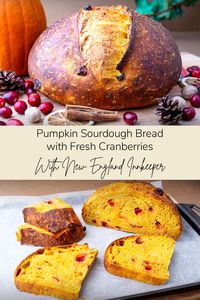 Pumpkin Sourdough Bread with Fresh Cranberries