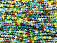 agate faceted round small beads, rainbow color gemstone faceted small beads, mixed color beads, assorted agate gemstone, jewelry supplies