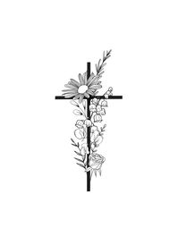 Cross Tattoo Design for Women Upto 4 Flowers - Etsy