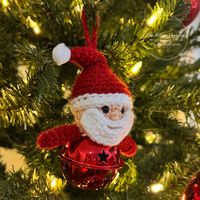 Crochet Santa Jingle Bell Ornament Pattern | Blackstone Designs Crochet Patterns