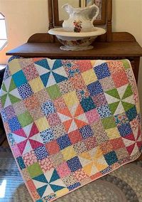 Baby Quilt, Toddler Quilt, Lap Quilt, Pinwheel, Patchwork Wall Hanging ...