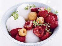 Lemon-Thyme Sorbet with Summer Berries