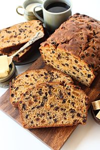 Tea Brack is a traditional Irish loaf cake full of warming spices and sweet dried fruit that’s been soaked in tea. Plain, toasted, or with butter it's delicious!