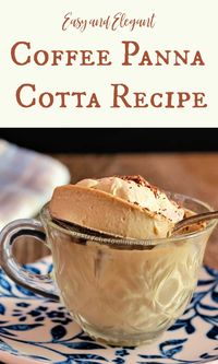 Coffee panna cotta is simple to make, fancy enough to serve at a dinner party, but easy enough you can make it whenever you want! Individual desserts are so much fun, so why not serve a coffee dessert at the end of you meal instead of just coffee?! #pannacotta #coffeepannacotta #individualdesserts #pastrychefonline