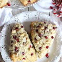 Pomegranate White Chocolate Almond Scones - The Gold Lining Girl