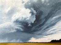 #stormyskies #darkaesthetics #darkacademiadecor #originalart #stormclouds #rain #rainstorm #cloudscape #landscapepainting 