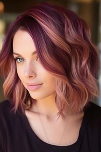 It sounds enchanting and original is the blackberry-tinted hair with golden blonde highlights. This dark berry base, coupled with golden blonde highlights, is the ideal combination for an enchanted hairstyle. Click here to check out more best dark hair with blonde highlights ideas to try.