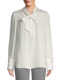 KOBI HALPERIN - Silk Tie Neck Blouse - lordandtaylor.com