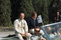 10x8 Inch (25x20cm) Print. 1969 Canadian Grand Prix.   Mosport, Canada. 18-20th September 1969.   Denny Hulme and Jochen Rindt in the drivers parade.   Ref: 69CAN23. World Copyright: LAT Photographic. atmosphere, portrait. Image supplied by Motorsport Images. Product ID:dmcs_20730839_676_0