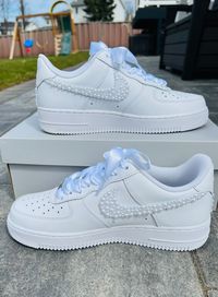 Wedding Bridal Sneaker Personalized Air Force 1 Wedding Sneaker Wedding Shoe for the BRIDE All White Pearls - Etsy