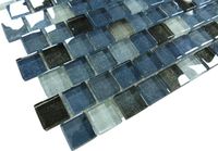 Lagoon Grey 1x1 Offset Glass Tile | Oasis Tile