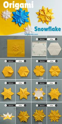 When we see a snowflake made of paper, we may always feel that it is “paper cutting”, so how about an origami snowflake? With only a piece of square paper, you can make a super exquisite, unique, and perfectly symmetrical origami snowflake with our easy-to-follow instructions.