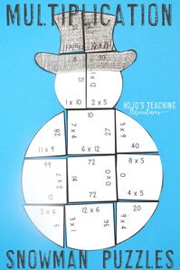 Turn the winter months into a fun time to review basic math facts skills with this great multiplication review snowman. Use it in December, January, or anytime there's snow on the ground. It's a great coloring sheet or worksheet alternative, but it also works great for independent practice and is mostly self-checking. Click through to see how this can work in your 3rd, 4th, or 5th grade classroom or homeschool. (third, fourth, fifth graders, Year 3, 4, 5, home school, multiply)