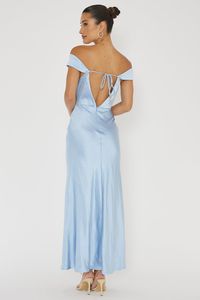 Satin maxi dress Not lined Boning in bust Off-shoulder design Low, V-back Tied in back Invisible zip in back Front split You will steal the show in our Lucinda maxi dress. Featuring an off-shoulder design and a low, V-back. Wear it to a wedding or a special occasion teamed with nude, strappy heels and a satin clutch for an unforgettable look. MODEL INFO Model is wearing size XS Height: 5'7" Bust: 32.0" Waist: 24.0" Hips: 33.0" CARE Hand Wash Cold. Do Not Iron. MATERIAL POLYESTER