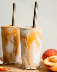 Vegan Peaches and Cream Protein Smoothie | The First Mess