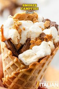 Campfire Smores Cones - The Slow Roasted Italian