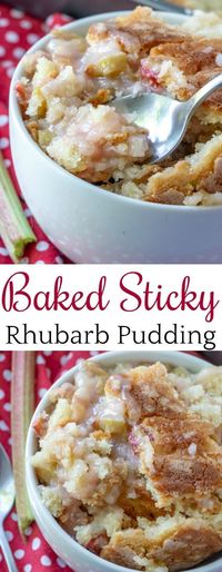 Baked Sticky Rhubarb Pudding