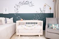 🌱green can be the perfect neutral color for a nursery 💚 • #babyletto Hudson crib • ���