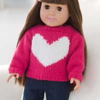 Knitting Patterns Galore - Love My Doll Sweater