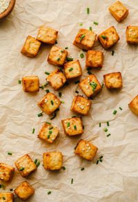 Air Fryer Tofu is easy to make and always turns out golden brown and extra crispy. The best part is it has all of the flavor and crunch of deep fried tofu but without the excess oil!