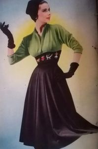 Carven A/H 1947-48. Mannequin Fabienne Borderie.