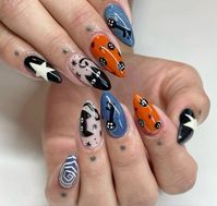 #nails #aesthetic #halloween #octobernails #fall #fallnails #coraline #coralineaesthetic #acrylic